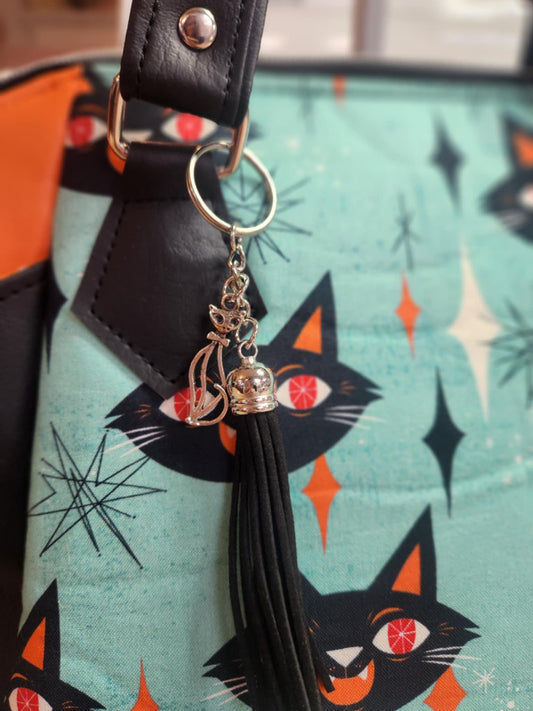 Atomic Black Cat Spooky Halloween Shoulder Bag
