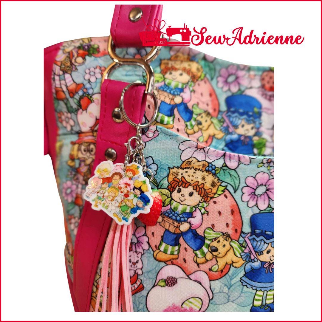 Scented Option! Strawberry & Friends, Bright Pink Large Handbag