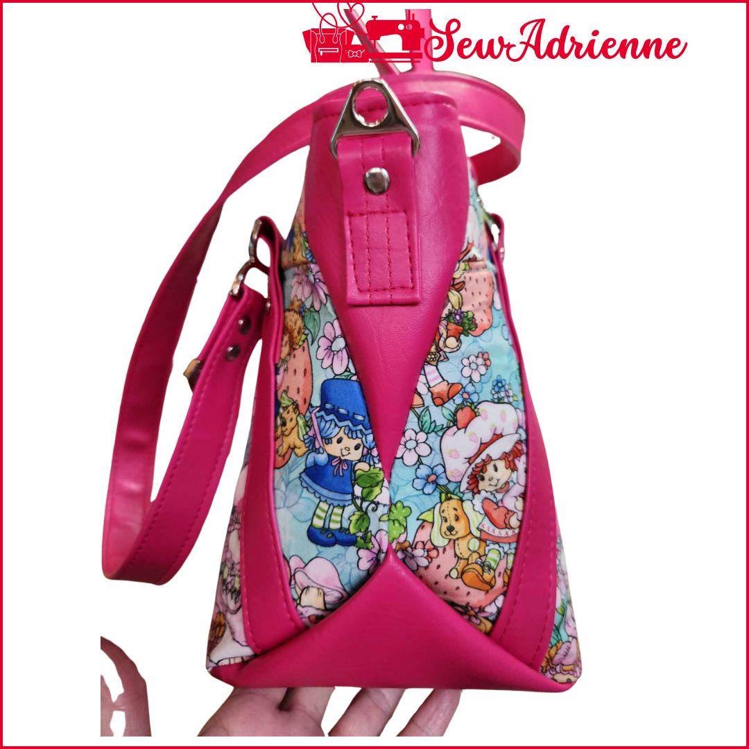 Scented Option! Strawberry & Friends, Bright Pink Large Handbag