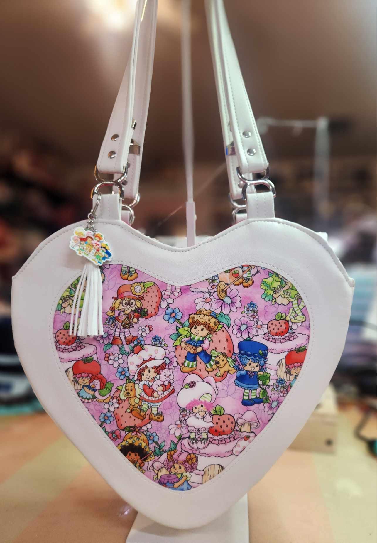 READY TO SHIP! 80's Strawberry Girl & Friends Heart Tote – SewAdrienne