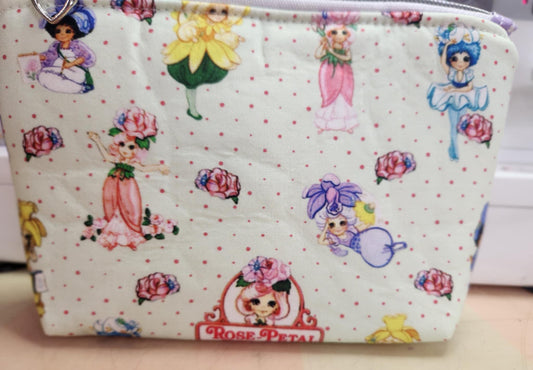 80's Rose Petal Place Squared Zipper Pouch Two Sizes