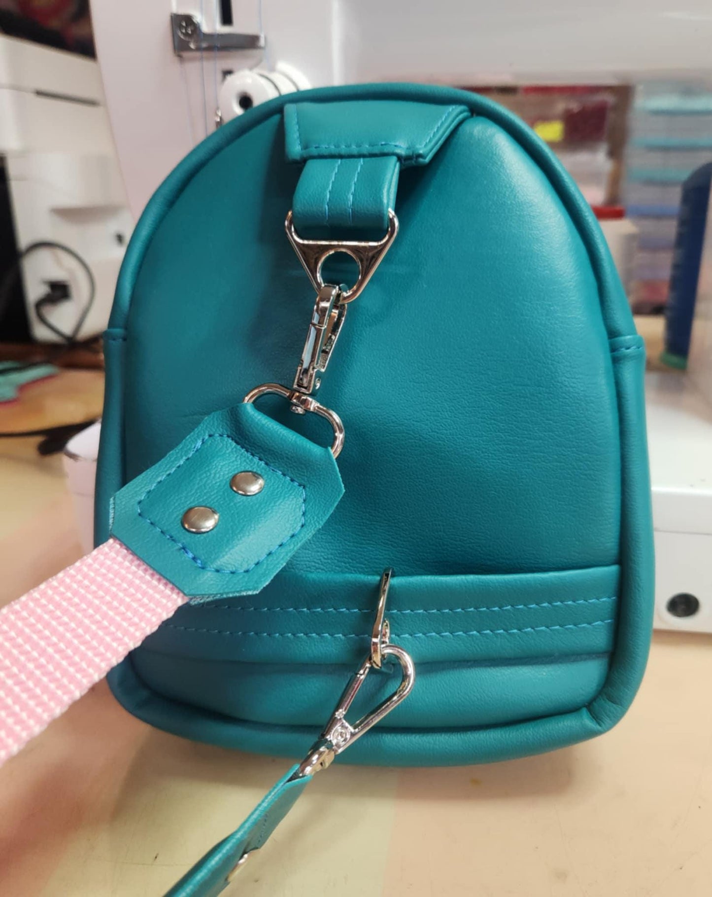 Scented Option! Strawberry & Friends Teal Small Backpack Crossbody