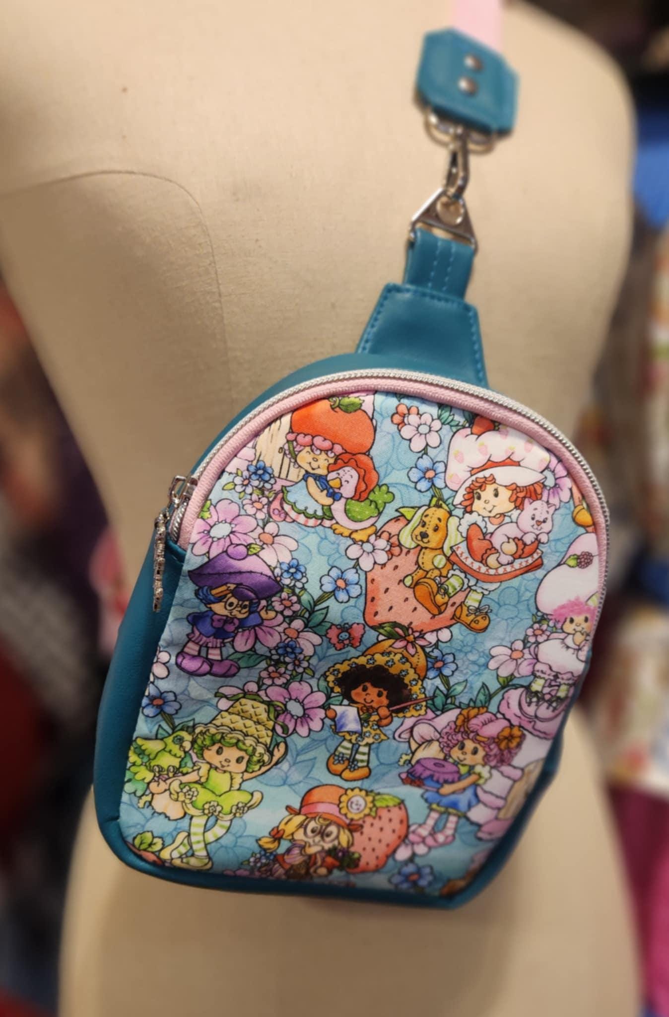 Scented Option! Strawberry & Friends Teal Small Backpack Crossbody