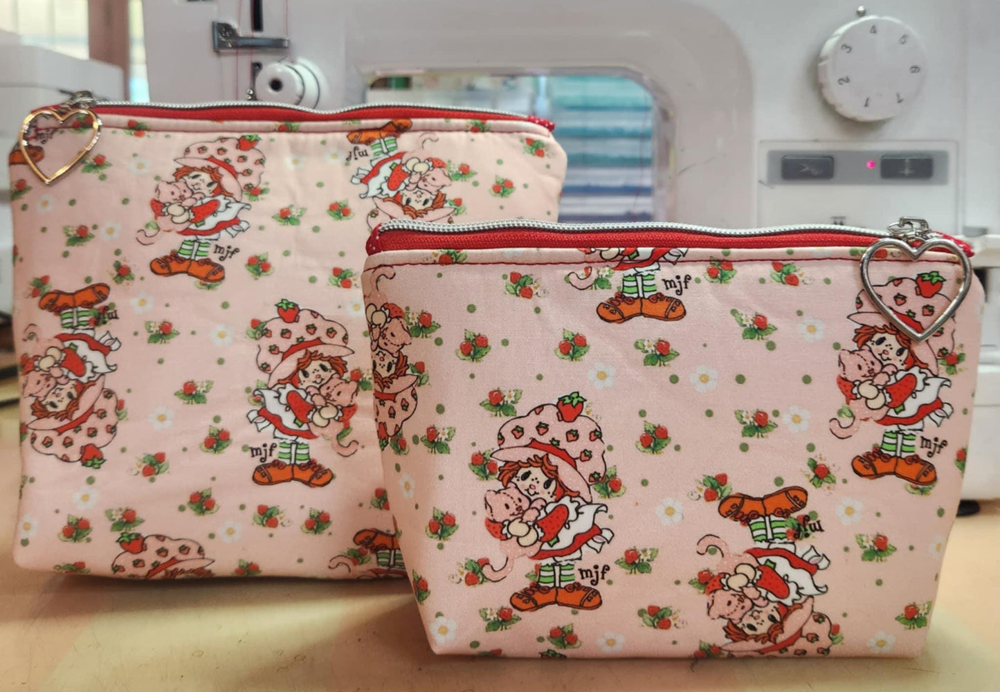 Originial 1978 Drawing Strawberry Girl Collab with Creator Muriel J. Fahrion Squared Zipper Pouch Three Sizes