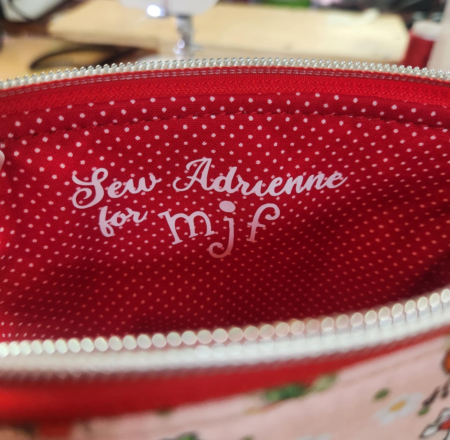 Originial 1978 Drawing Strawberry Girl Collab with Creator Muriel J. Fahrion Squared Zipper Pouch Three Sizes