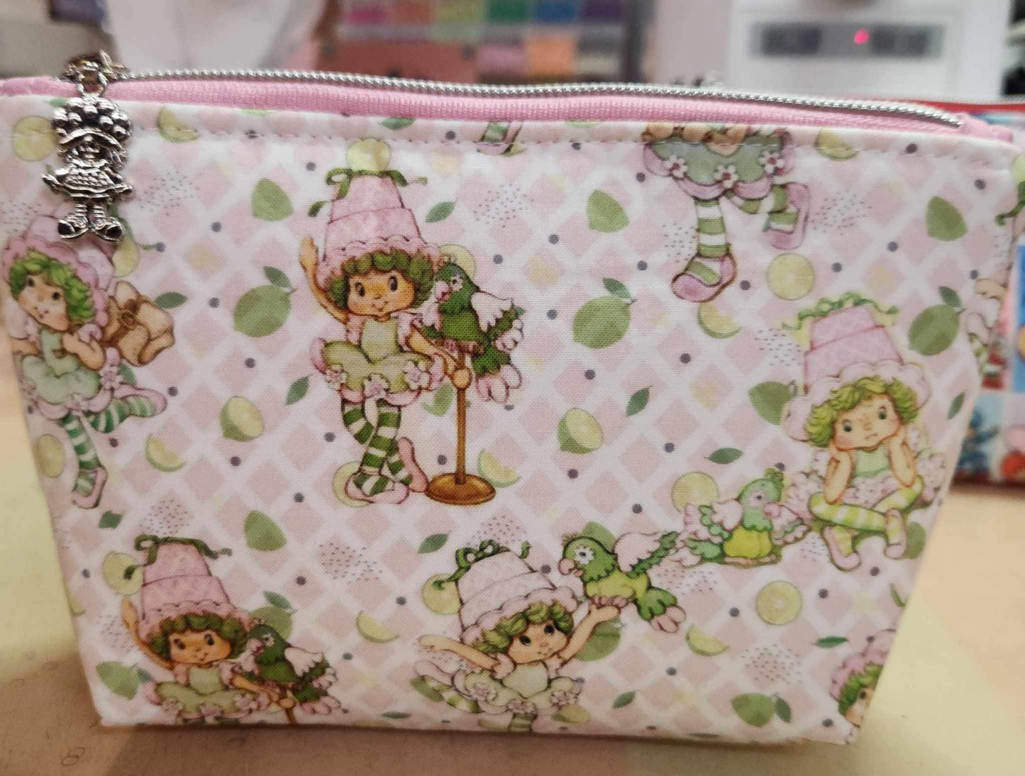 80's Lime Girl Squared Zipper Pouch Three Sizes