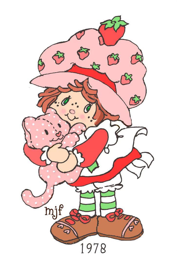 Originial 1978 Drawing Strawberry Girl Collab with Creator Muriel J. Fahrion Squared Zipper Pouch Three Sizes