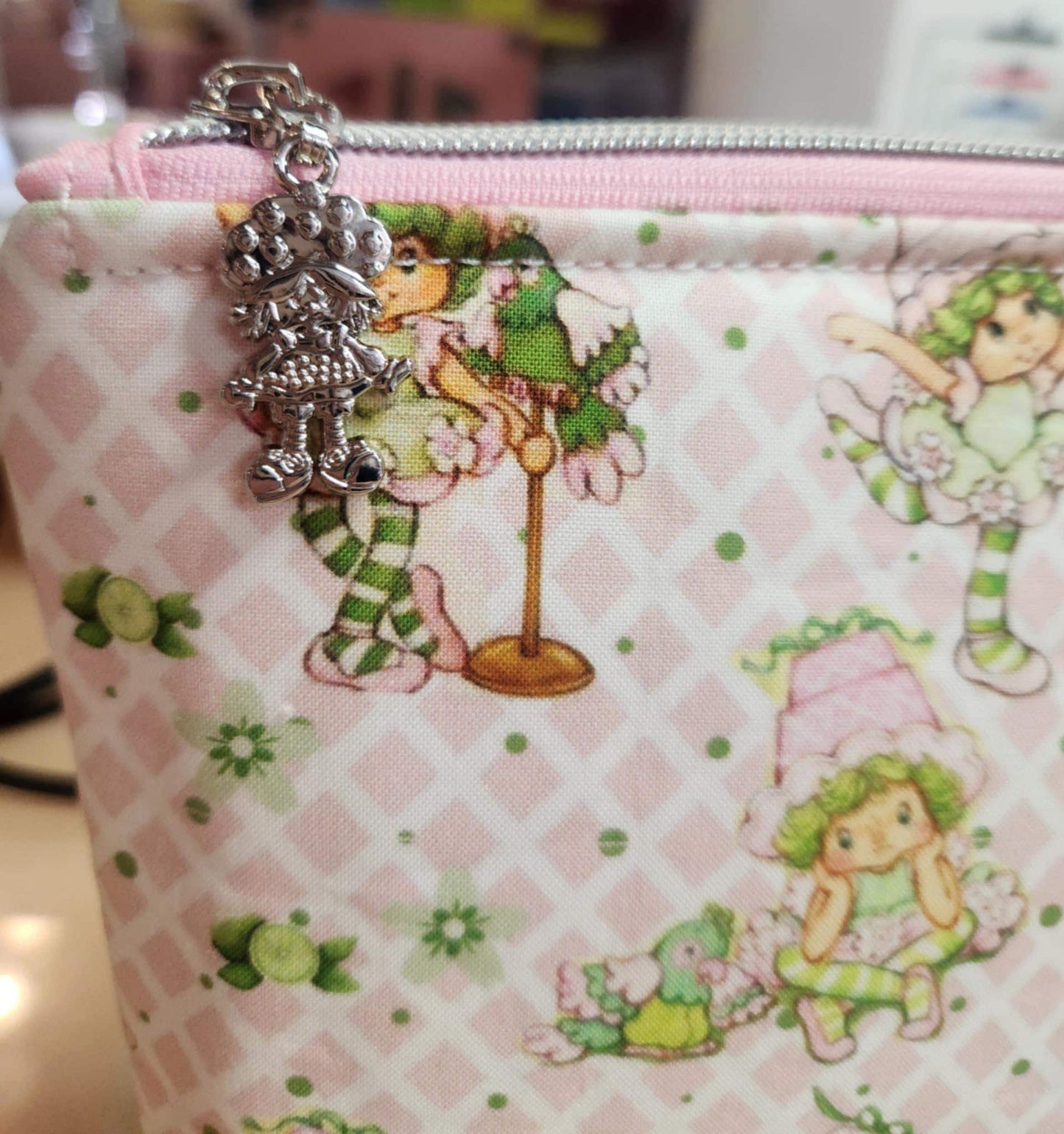 80's Lime Girl Squared Zipper Pouch Three Sizes