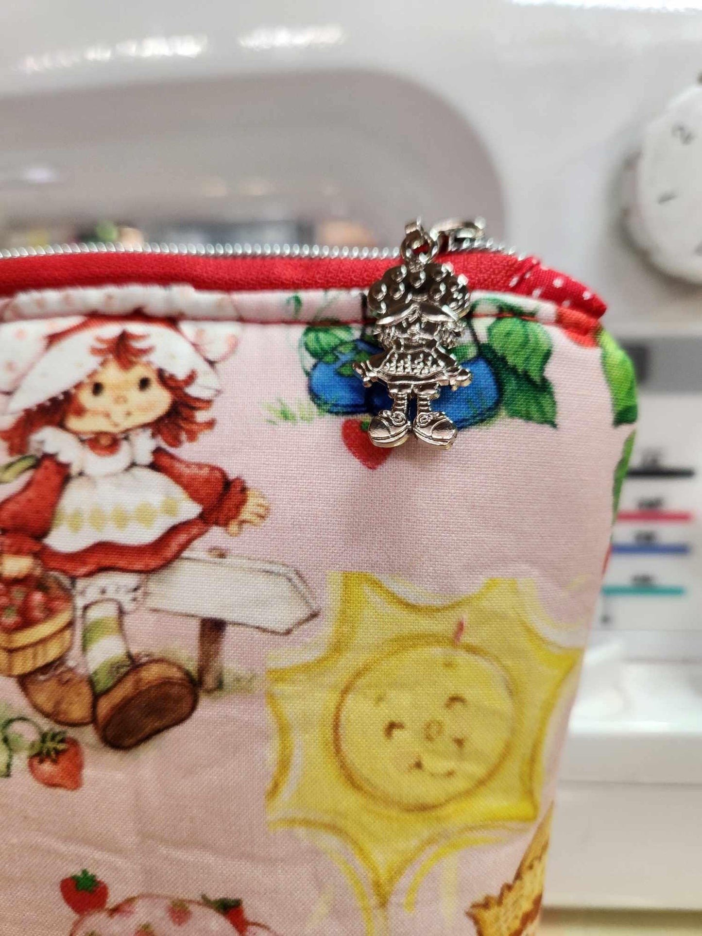 80's Strawberry Friends Squared Zipper Pouch Three Sizes