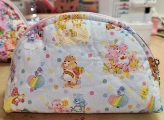 80's Caring Bears Taco Half Moon Zipper Pouch Two Sizes