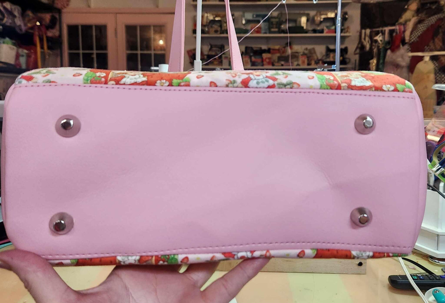 Scented Option! Strawberry Shortcake, Pink, Purse for Women, Shoulder Bag, 80's, Cartoon, Handmade, SewAdrienneY