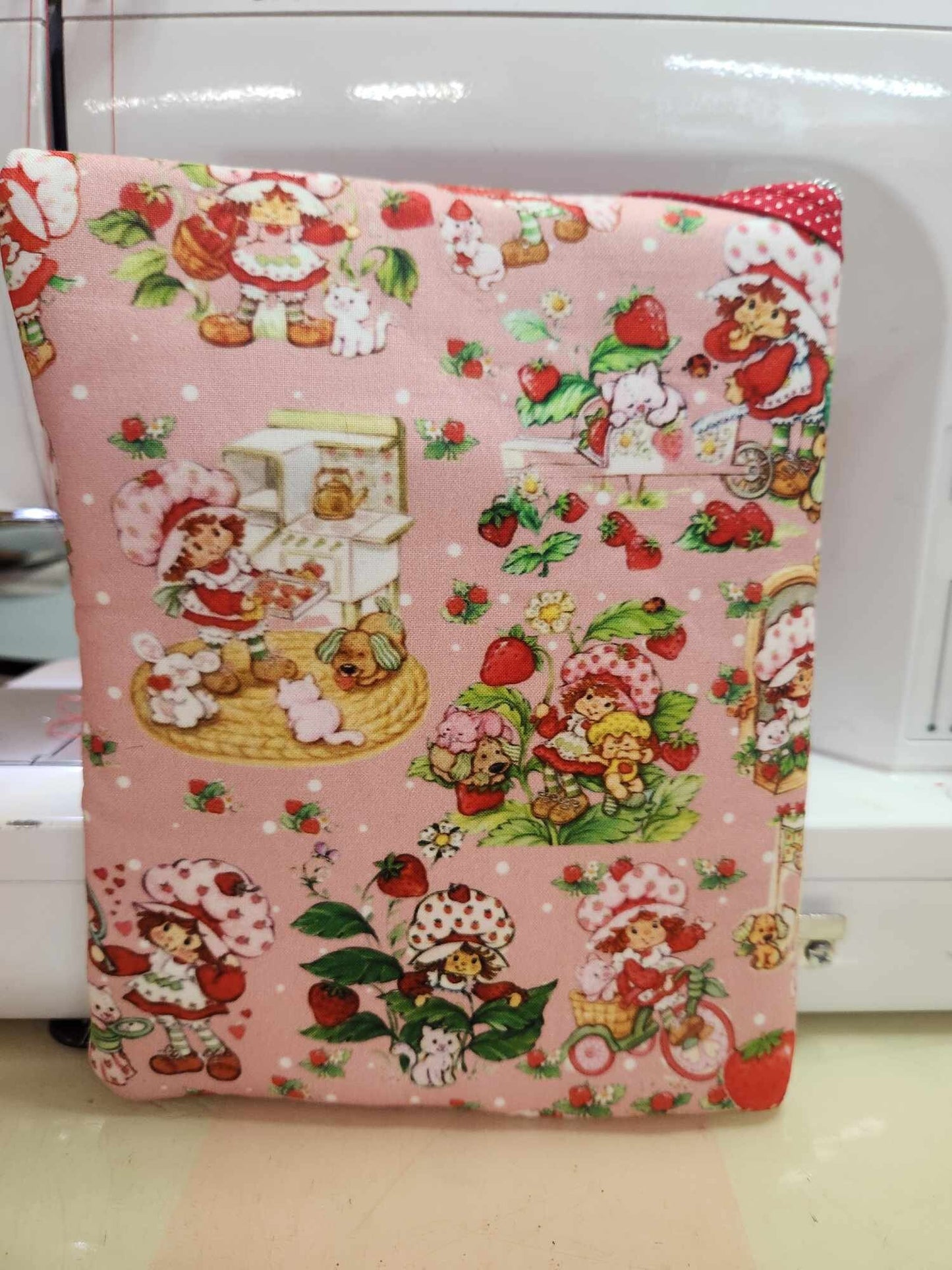 80's Strawberry Girl Rose Diagonal Zippered Pouch for E-Readers, Tablets, iPads, Sunglasses