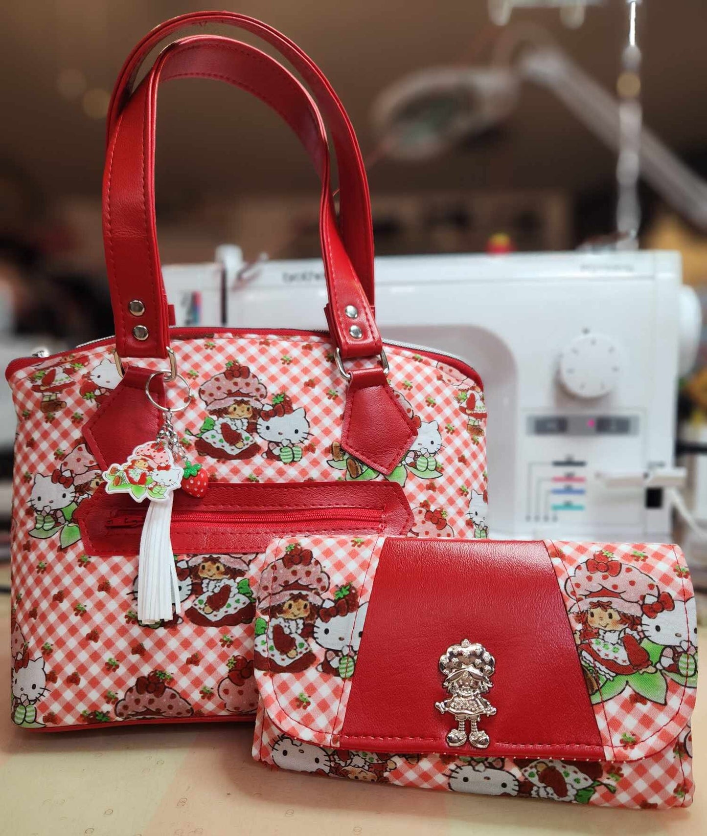 Scented Option! 80's Strawberry Girl & Kitty Domed Handbag