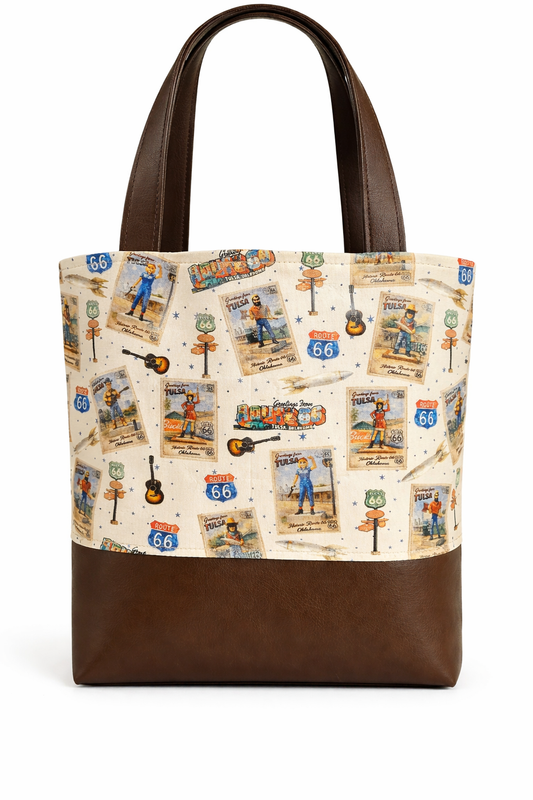 Buck Atoms Greetings Postcard Route 66 Tulsa Simple Tote Bag