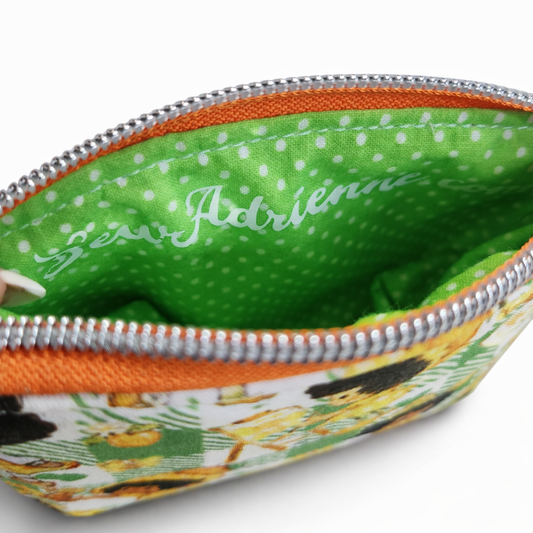 80's Orange Girl Squared Zipper Pouch Three Sizes