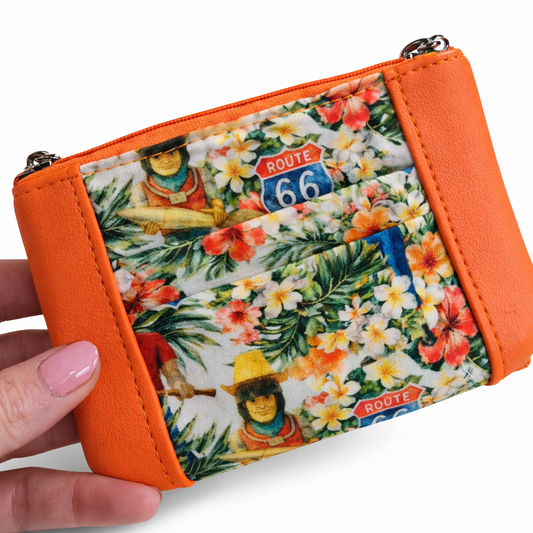 Hawaiian Print Buck Atoms Land of the Giants Route 66 Tulsa Zip-Up Cardholder