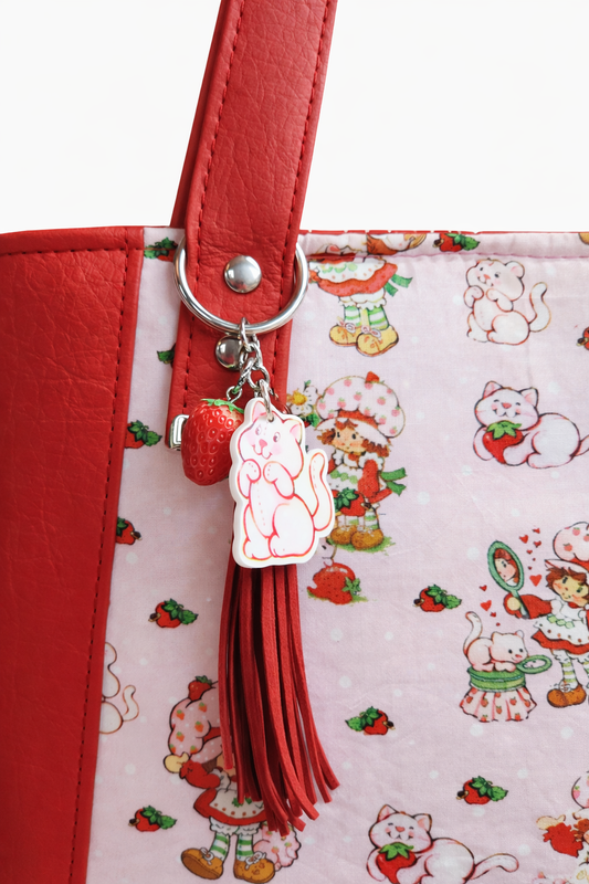 Scented Option! Strawberry Girl & Cat Totebag