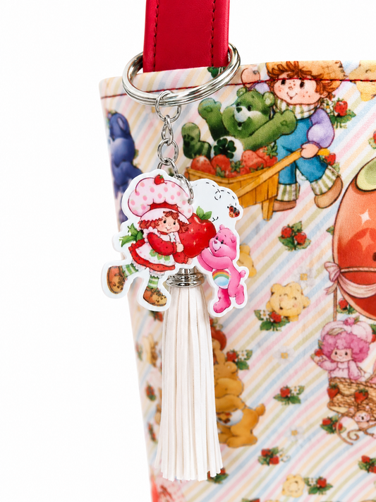 Strawberry Girl Caring Bears Collab Red Simple Tote Bag