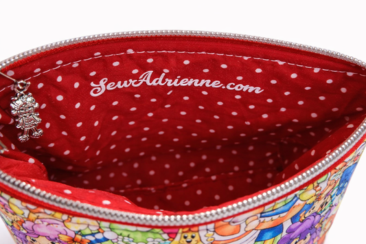 80's Strawberry Girl & Friends Squared Zipper Pouch Two Sizes