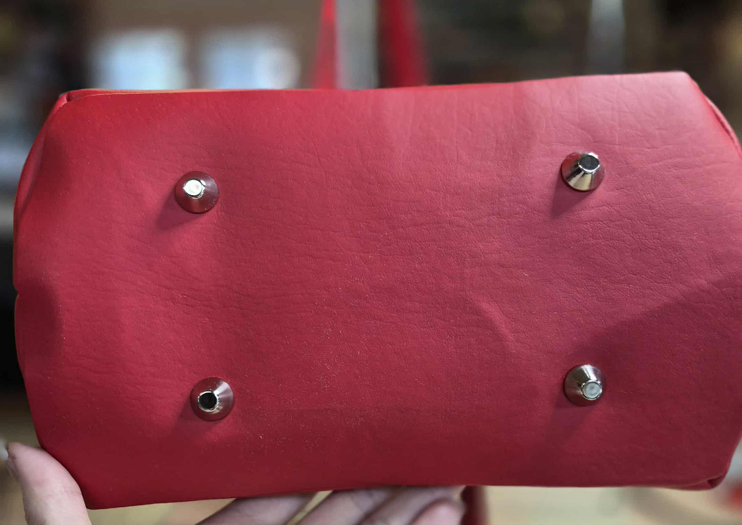 Scented Option! Strawberry Faces Red Domed Handbag