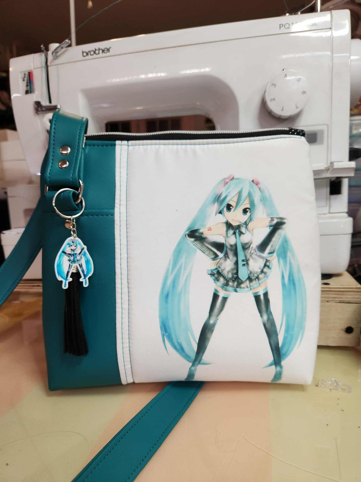 Hatsune Miku, Anime, Maker Hikoshiki, Hatsune Mix, Sublimation, Crossbody Bag, Custom Handmade to order, Christmas gift , SewAdrienneY
