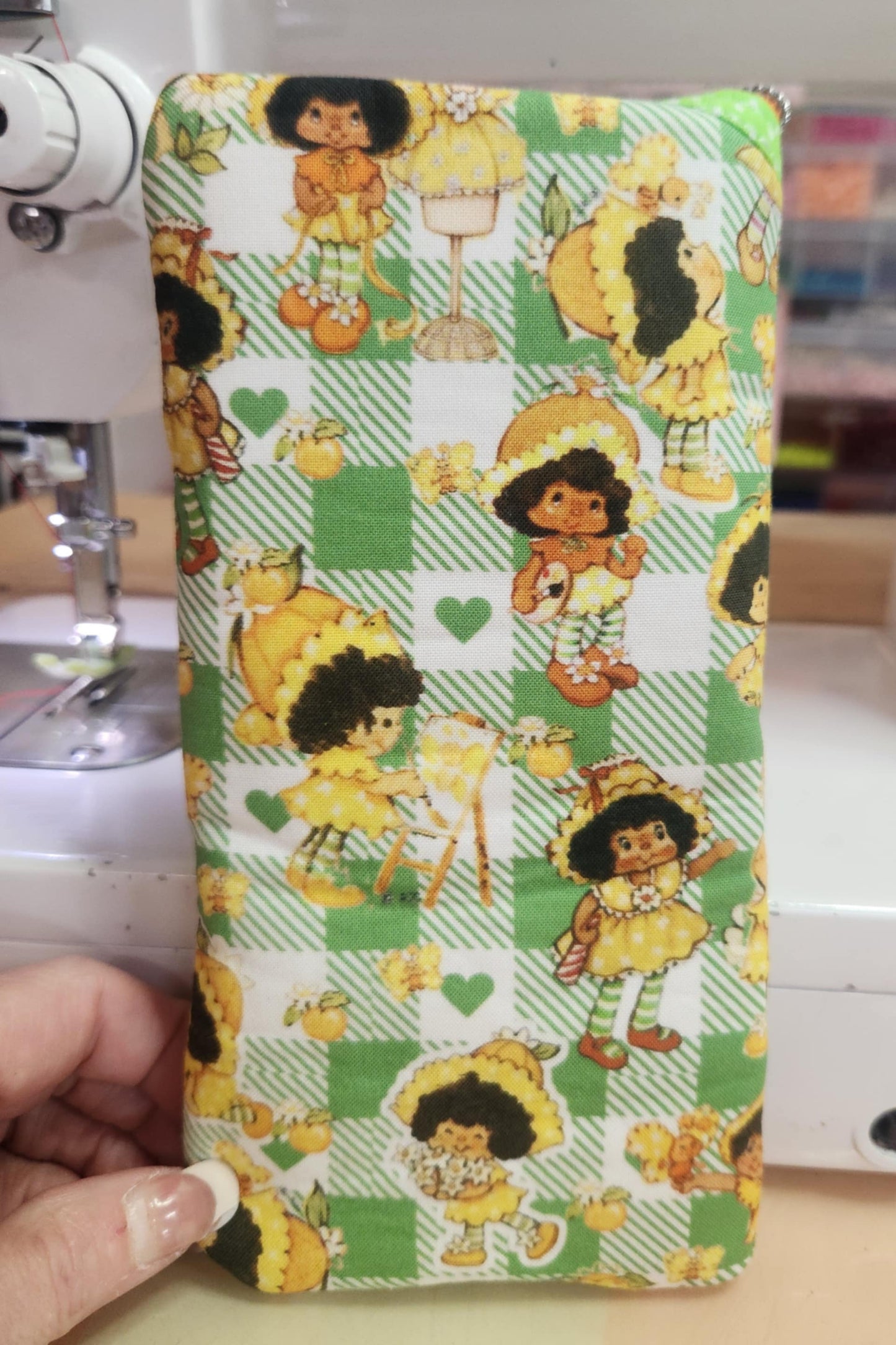 80's Orange Girl Diagonal Zippered Pouch for E-Readers, Tablets, iPads, Sunglasses