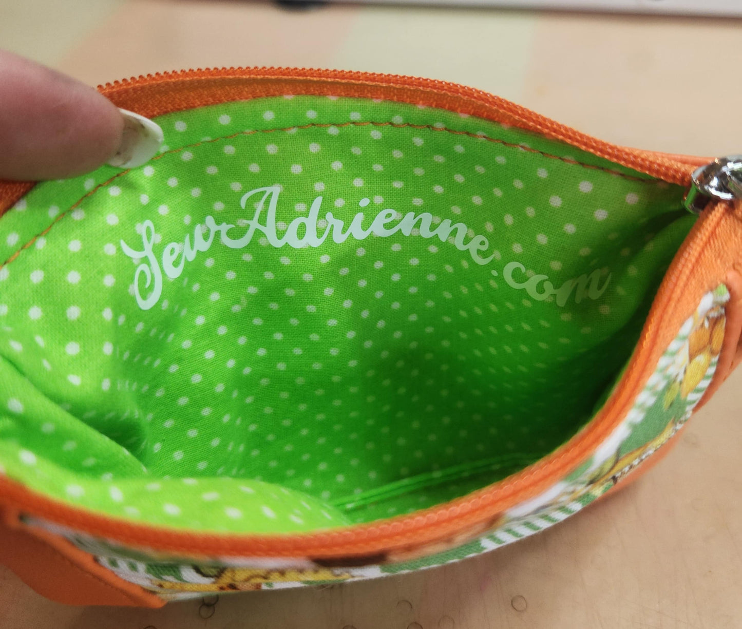 80's Orange Girl Zip-Up Cardholder