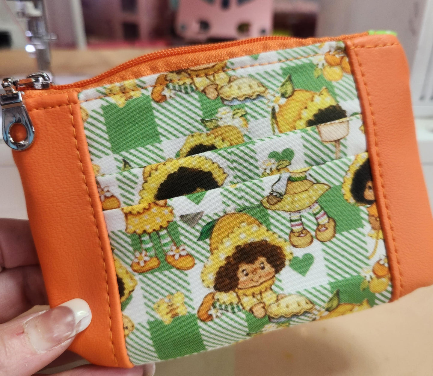 80's Orange Girl Zip-Up Cardholder