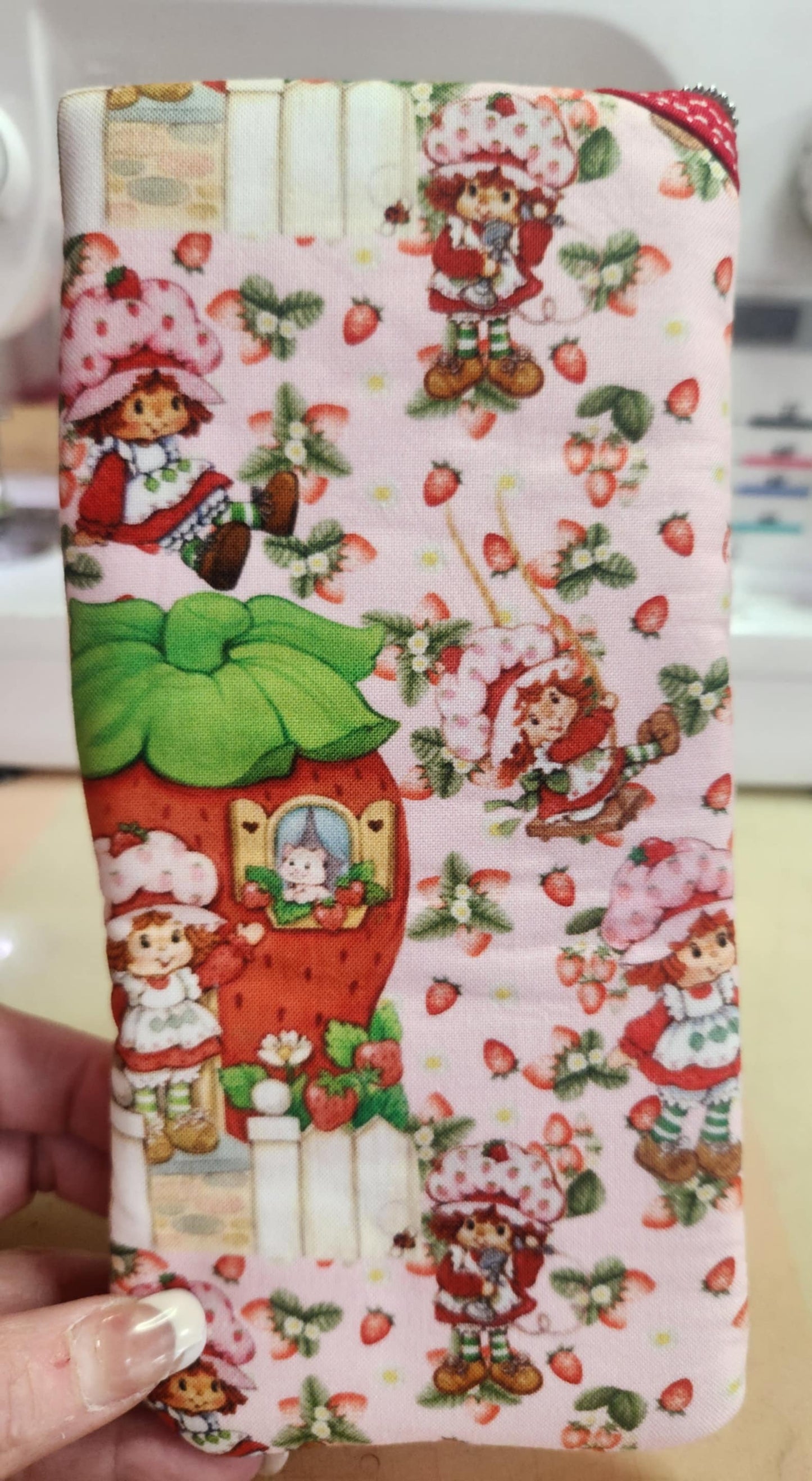 Strawberry Girl Diagonal Zippered Pouch for E-Readers, Tablets, iPads, Sunglasses