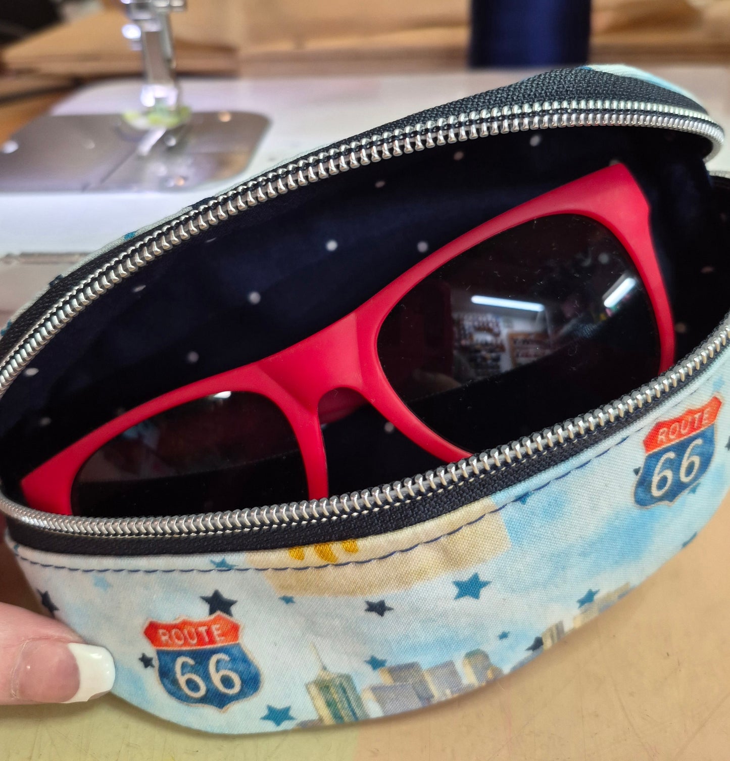 Route 66 Tulsa Icons Zippered Sunglasses Glasses Case