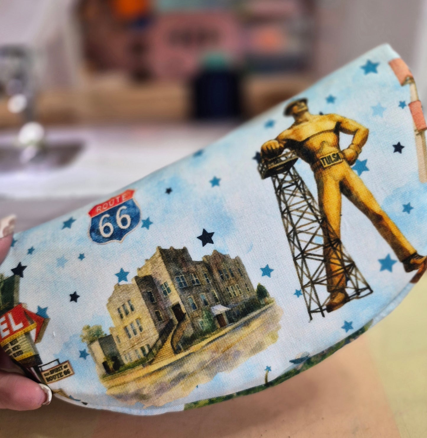 Route 66 Tulsa Icons Zippered Sunglasses Glasses Case