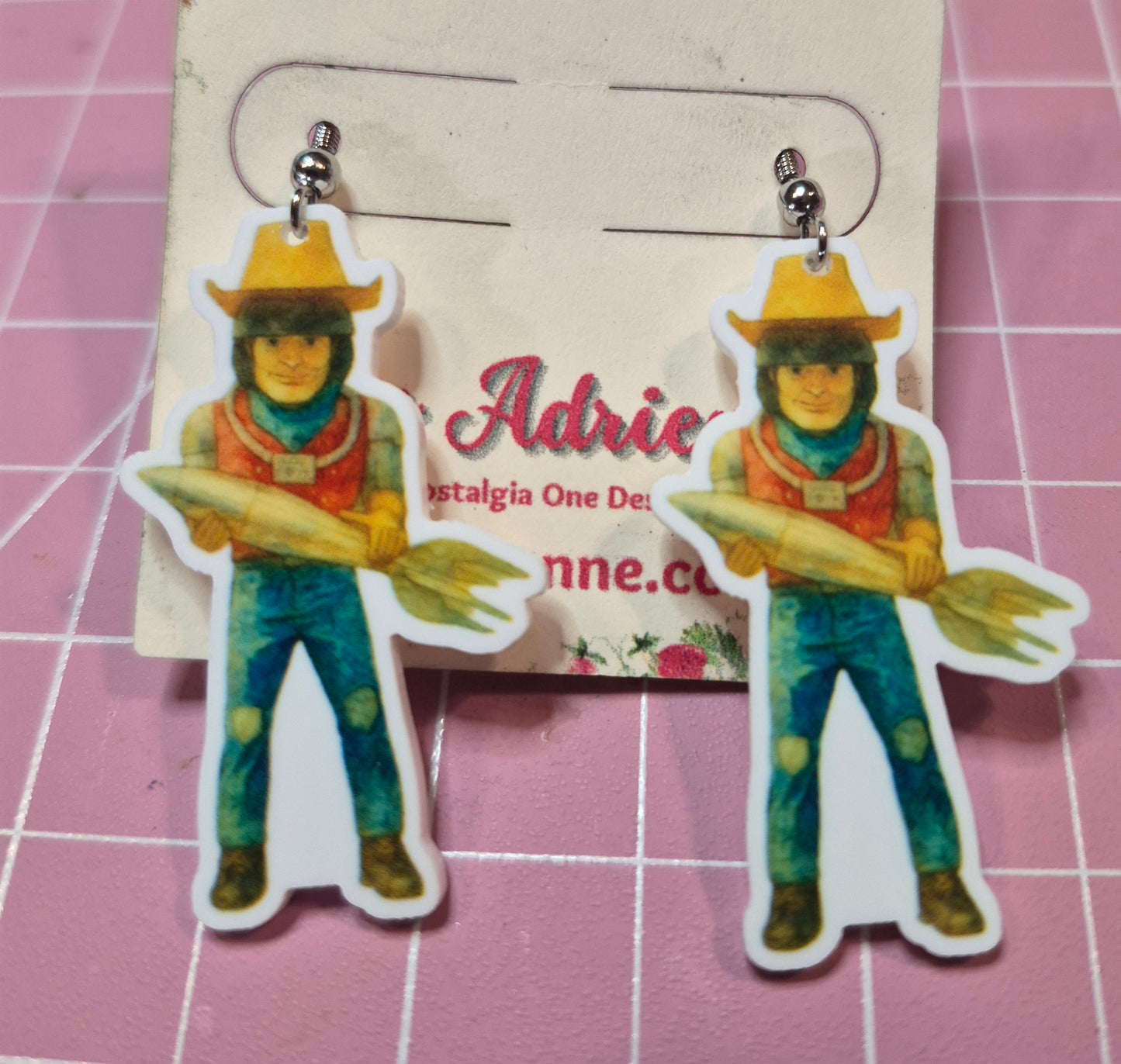 Buck Atoms Land of the Giants Route 66 Earrings