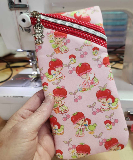 Cherry Girl Diagonal Zippered Pouch for E-Readers, Tablets, iPads, Sunglasses, Etc
