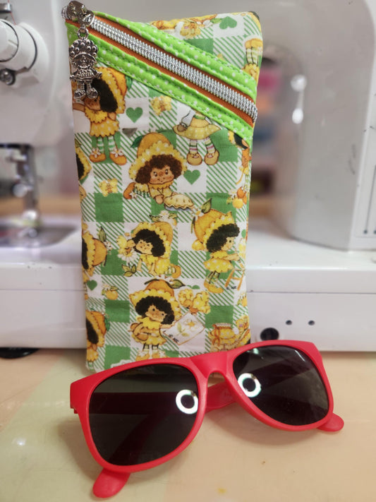 80's Orange Girl Diagonal Zippered Pouch for E-Readers, Tablets, iPads, Sunglasses