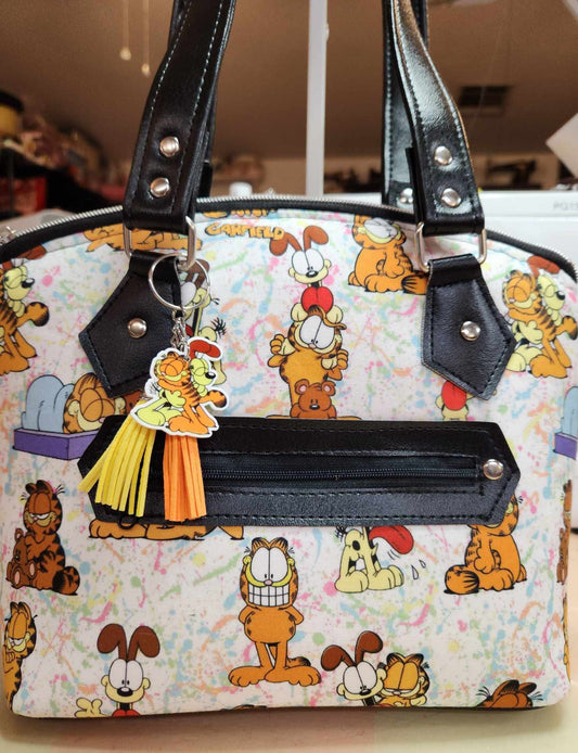 80's Orange Cat & Dog Friend Domed Handbag