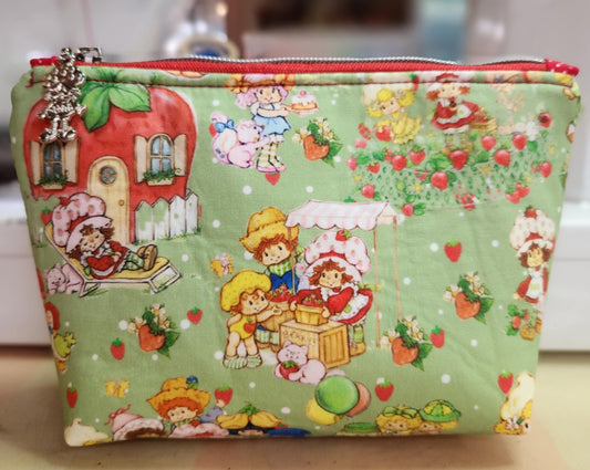 80's Strawberry Girl Friends Squared Zipper Pouch Three Sizes