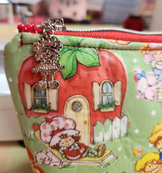 80's Strawberry Girl Friends Squared Zipper Pouch Two Sizes
