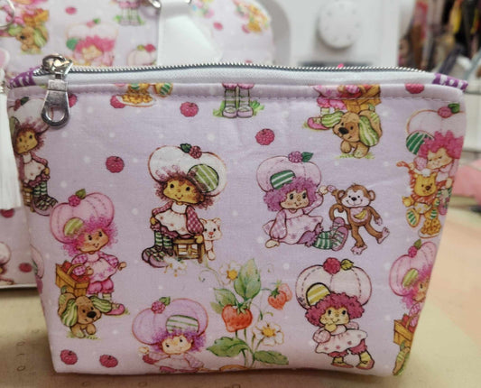 80's Raspberry Girl Squared Zipper Pouch Three Sizes