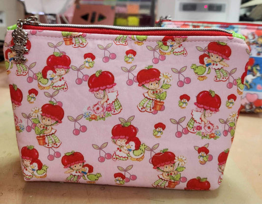 80's Cherry Girl Squared Zipper Pouch Three Sizes