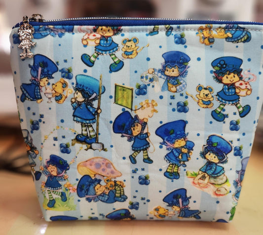 80's Blueberry Girl Squared Zipper Pouch Three Sizes