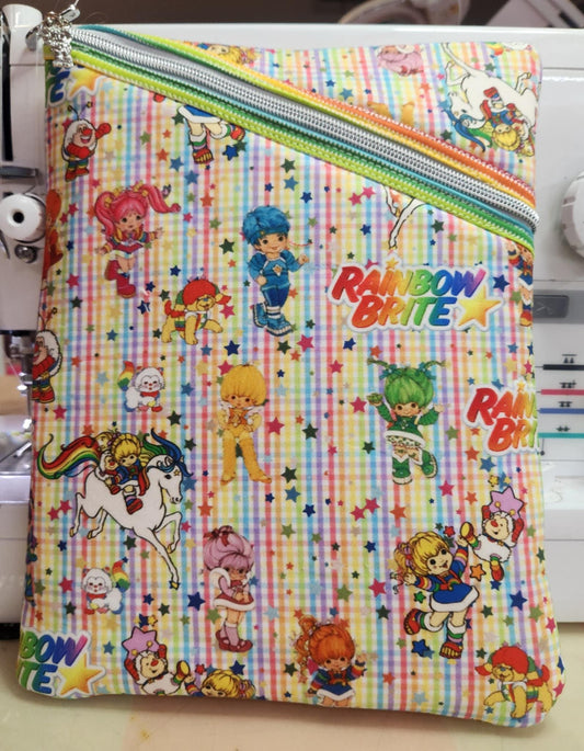 80's Rainbow Girl & Friends Diagonal Zippered Pouch for E-Readers, Tablets, iPads, & Sunglasses