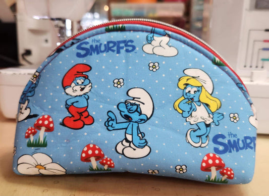 80's Blue Friends Taco Half Moon Zipper Pouch Two Sizes