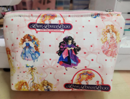 80's Lady Lovely Locks Squared Zipper Pouch Three Sizes