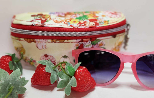 80's Strawberry Friends Zippered Sunglasses Glasses Case