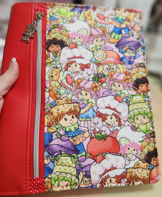 Strawberry Friends Notebook Cover Zipper Front Pocket Two Sizes