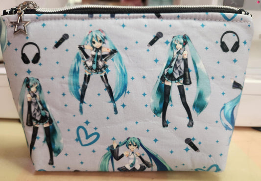 Hatsune Miku Squared Zipper Pouch Three Sizes