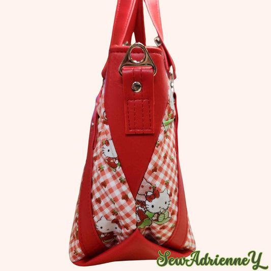 READY TO SHIP! 80's Strawberry Girl & Kitty Large Handbag