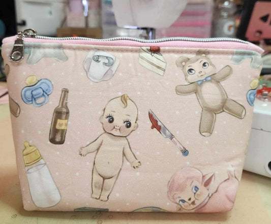 Crybaby Inspired K-12 Vintage Toys Squared Zipper Pouch in Three Sizes