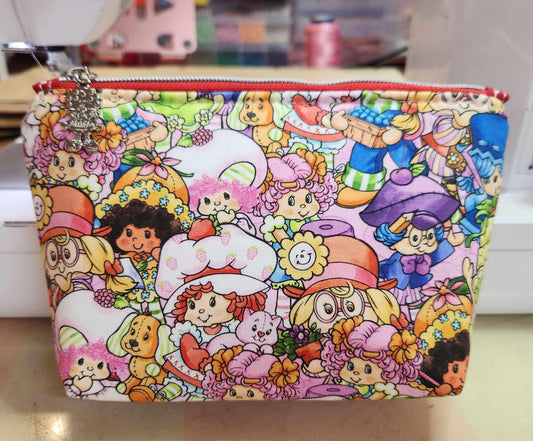 80's Strawberry Girl & Friends Squared Zipper Pouch Three Sizes