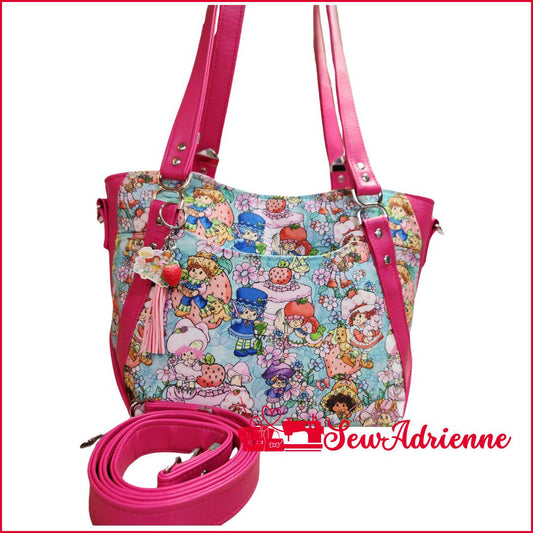 Scented Option! Strawberry & Friends, Bright Pink Large Handbag